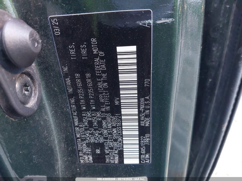 2025 TOYOTA SIENNA WOODLAND EDITION - 5TDCSKFCXSS183721