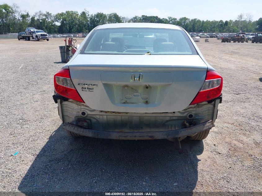 2012 Honda Civic Ex VIN: 19XFB2F8XCE010768 Lot: 43009192