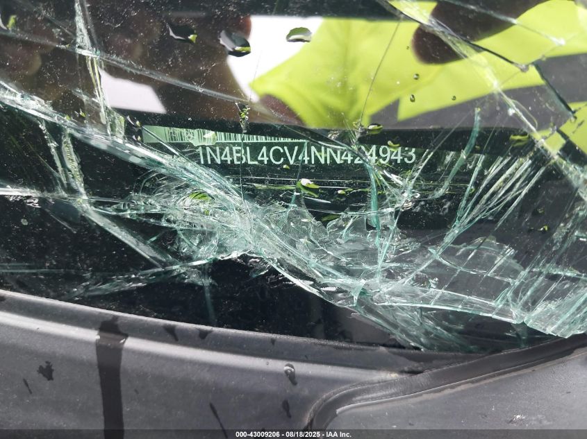 2022 Nissan Altima Sr Fwd VIN: 1N4BL4CV4NN424943 Lot: 43009206