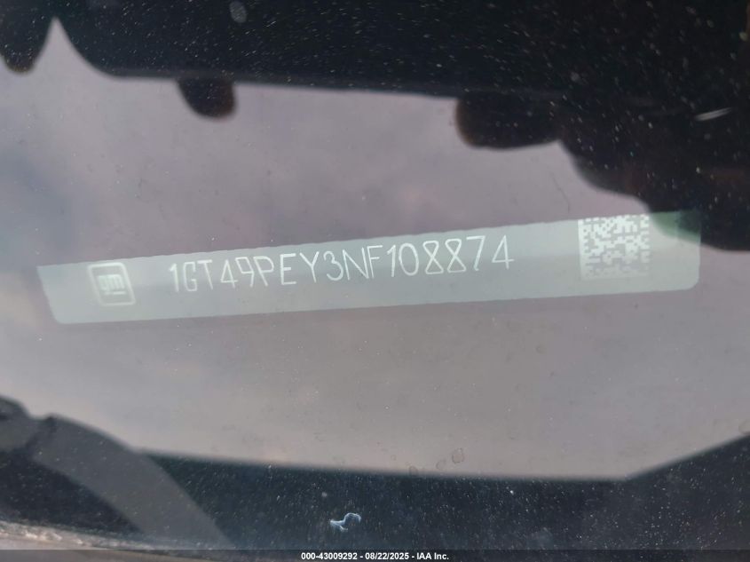 2022 GMC Sierra 2500Hd 4Wd Standard Bed At4 VIN: 1GT49PEY3NF108874 Lot: 43009292