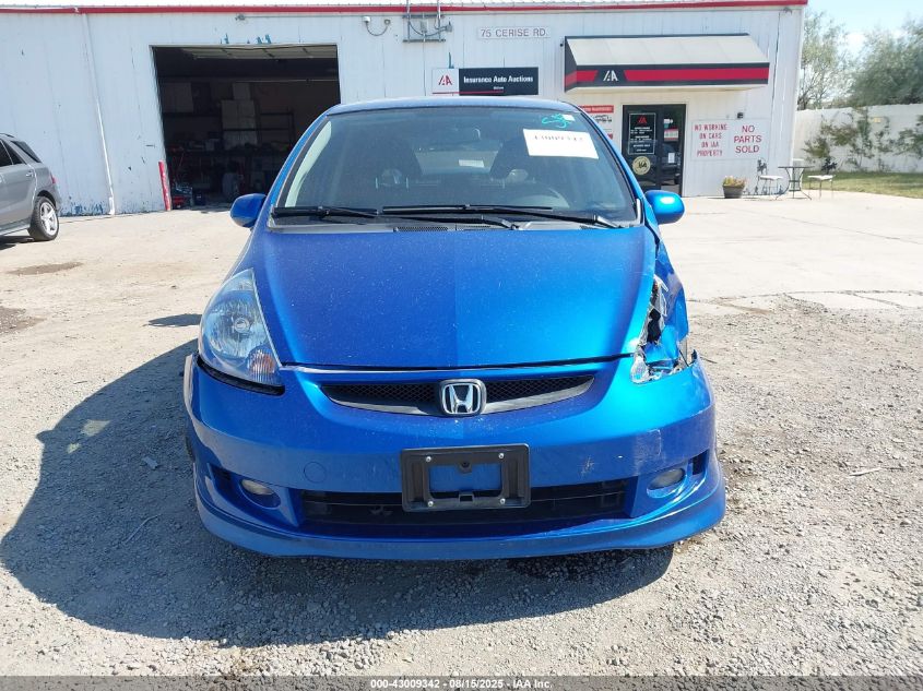2007 Honda Fit Sport VIN: JHMGD38667S009327 Lot: 43009342