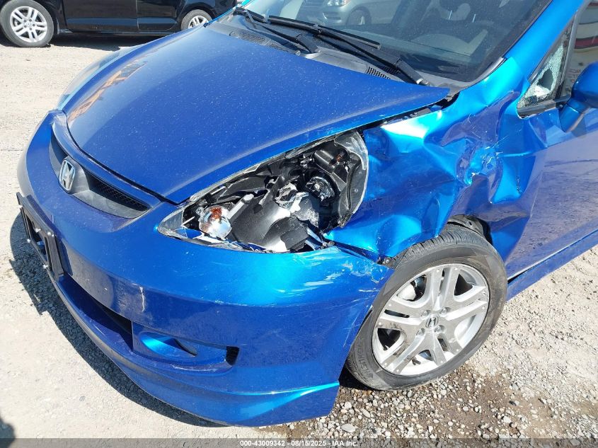 2007 Honda Fit Sport VIN: JHMGD38667S009327 Lot: 43009342