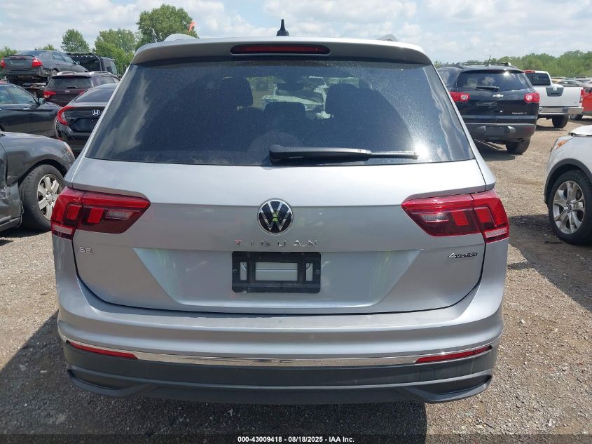 2022 Volkswagen Tiguan 2.0T Se VIN: 3VV2B7AXXNM156043 Lot: 43009418
