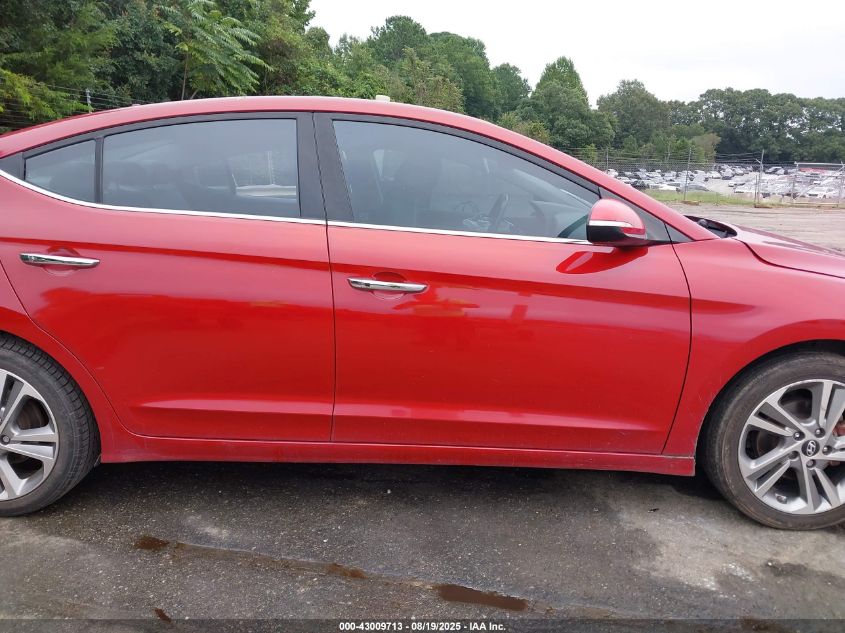 2017 Hyundai Elantra Limited VIN: KMHD84LF2HU193740 Lot: 43009713