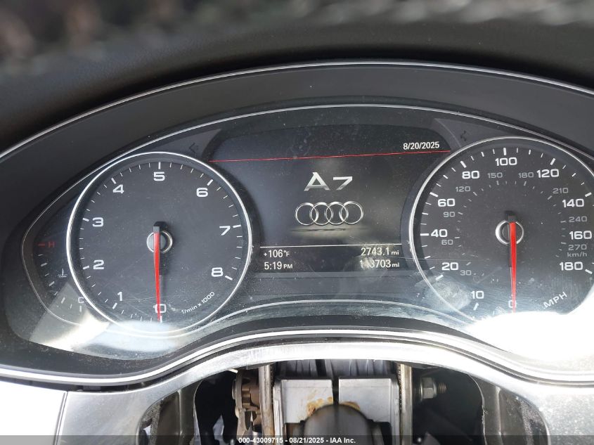 2012 Audi A7 Premium VIN: WAUYGAFC1CN050271 Lot: 43009715