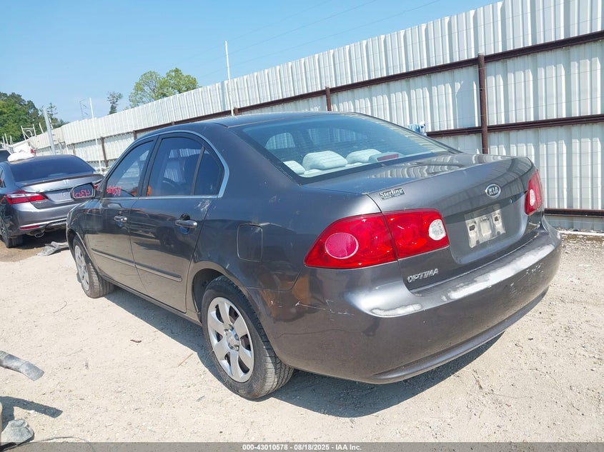 2008 Kia Optima Lx grey sedan gasoline KNAGE123X85263508 photo #4