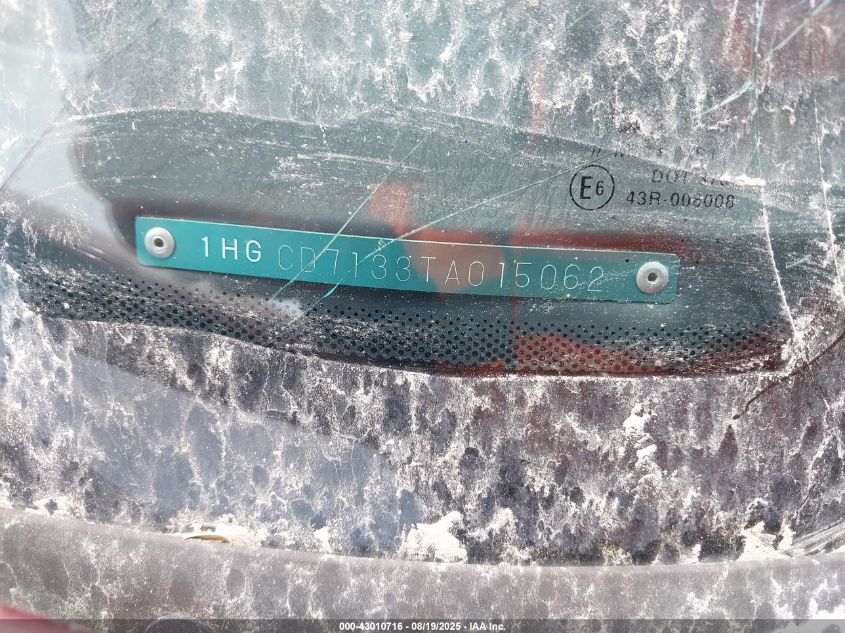 1996 Honda Accord Lx VIN: 1HGCD7133TA015062 Lot: 43010716