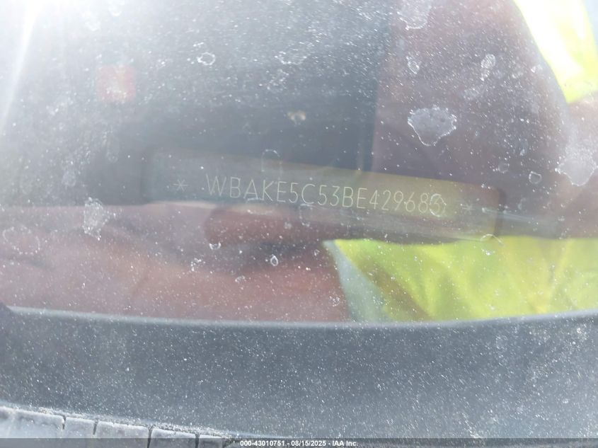 2011 BMW 328I VIN: WBAKE5C53BE429683 Lot: 43010751