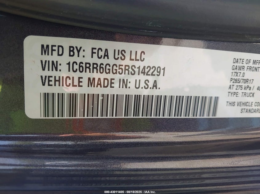 2024 RAM 1500 CLASSIC SLT  4X2 6'4 BOX - 1C6RR6GG5RS142291