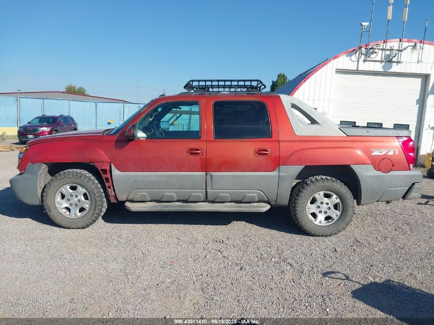 2002 Chevrolet Avalanche 1500 VIN: 3GNEK13T92G304915 Lot: 43011410