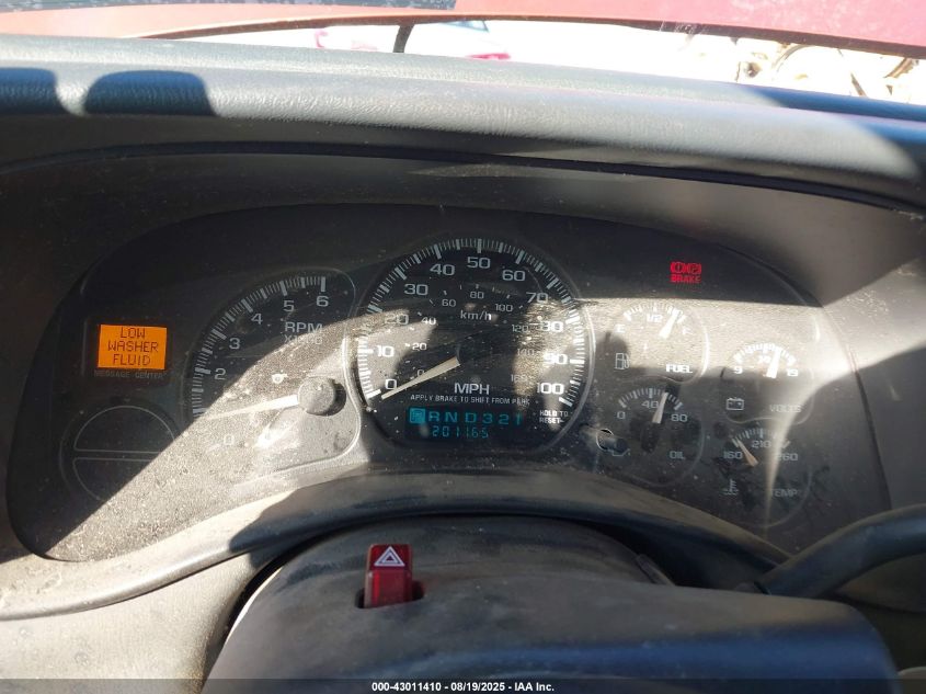 2002 Chevrolet Avalanche 1500 VIN: 3GNEK13T92G304915 Lot: 43011410