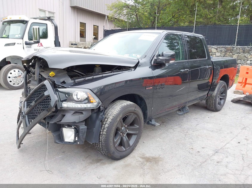 2017 Ram 1500 5.7 Night 4x4 5'7 Box Black Lot 111043011656 Vin 1C6RR7MT1HS640395