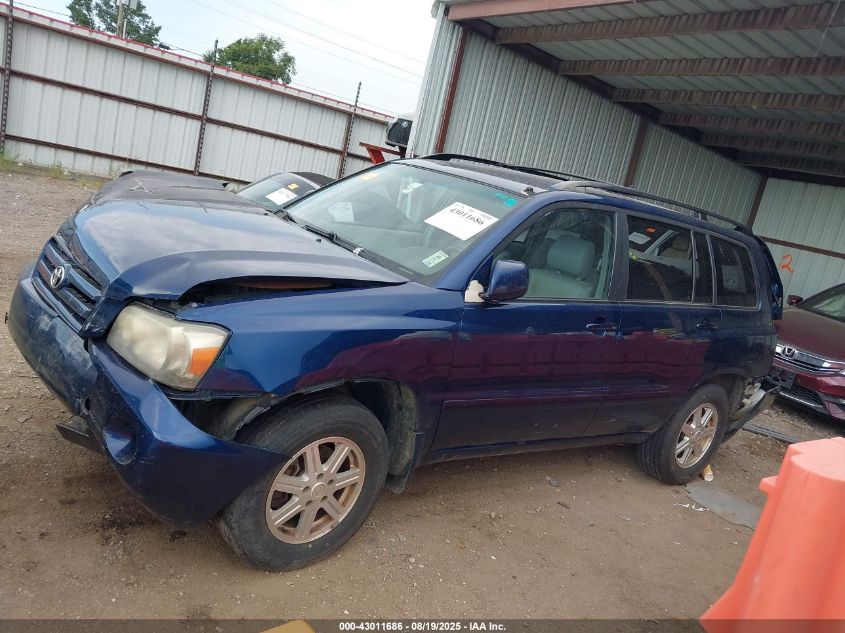 2006 Toyota Highlander V6 VIN: JTEGP21A860099118 Lot: 43011686