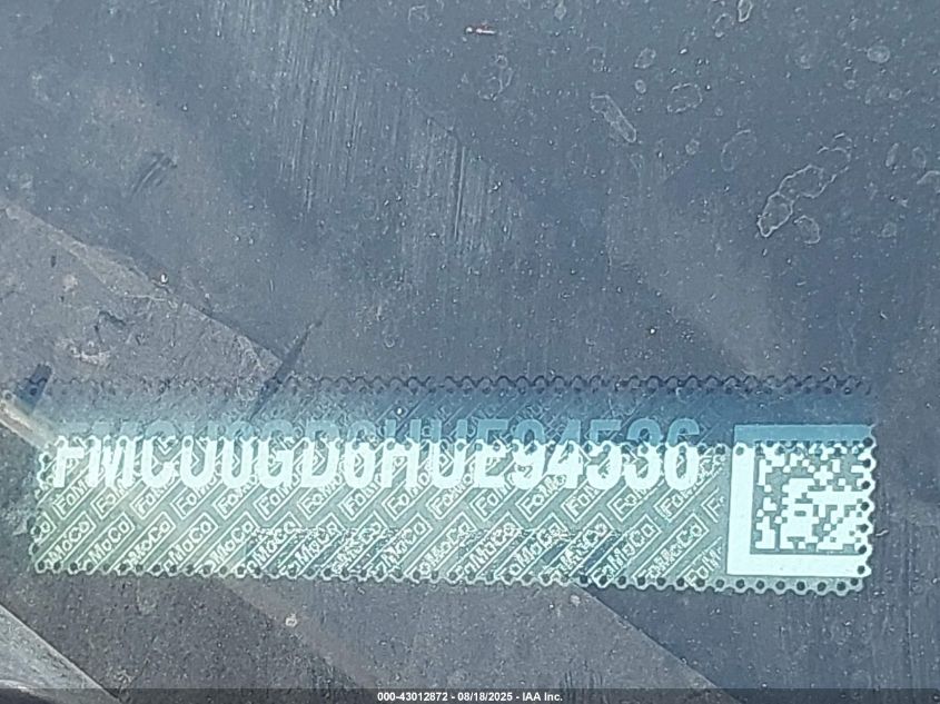 2017 Ford Escape Se VIN: 1FMCU0GD6HUE94536 Lot: 43012872