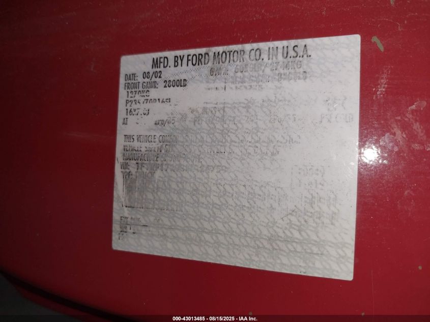 2003 Ford F-150 Xl/Xlt VIN: 1FTRF17293NA24758 Lot: 43013485