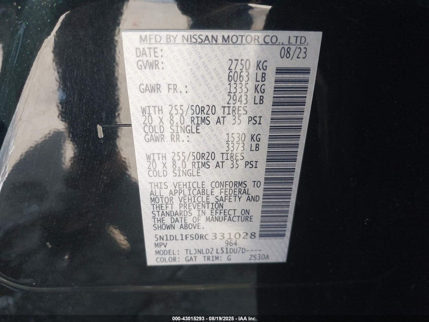 VIN 5N1DL1FS0RC331028 2024 INFINITI QX60 LUXE AWD