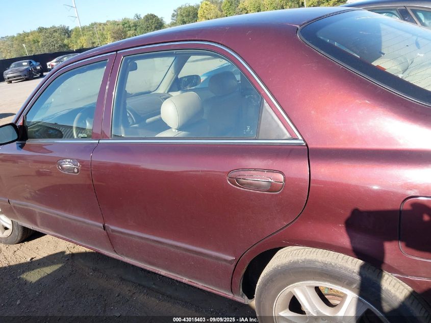 2001 Mazda 626 Es V6/Lx V6 VIN: 1YVGF22D915205775 Lot: 43015403