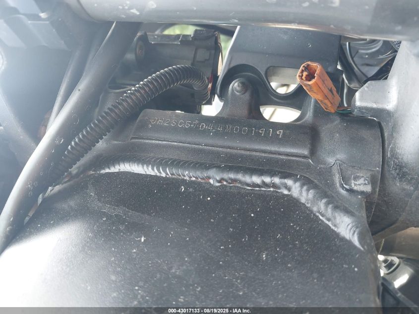 2004 Honda Cbr1000 Rr VIN: JH2SC57044M001919 Lot: 43017133