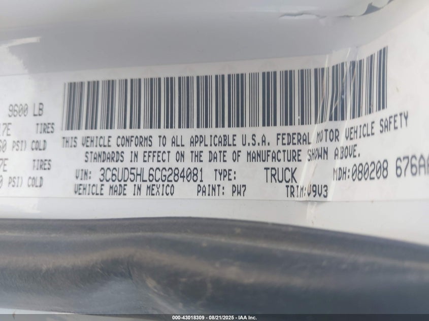 3C6UD5HL6CG284081 2012 RAM 2500 photo no. 9