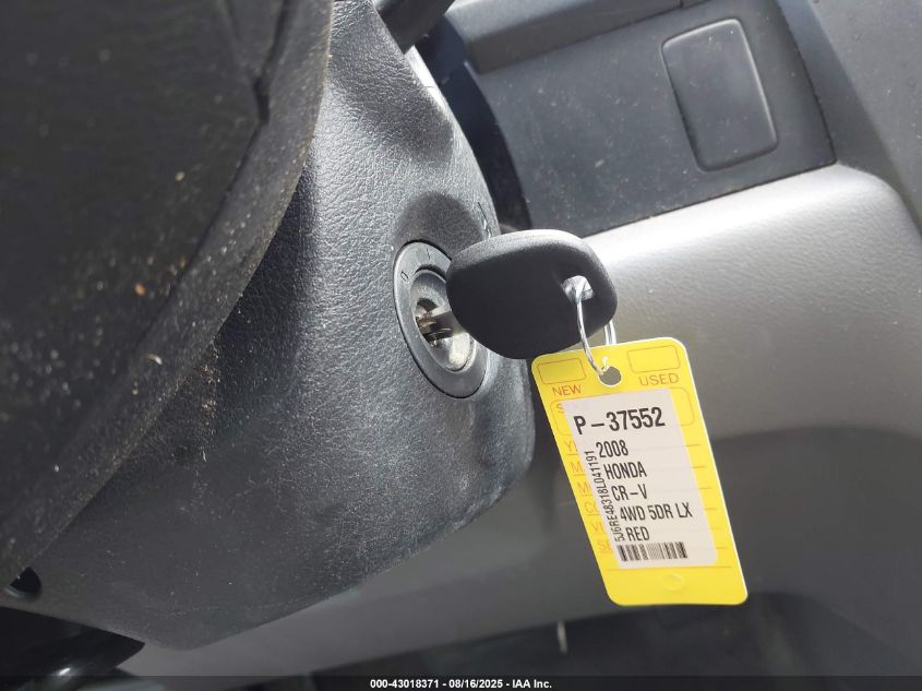 2008 Honda Cr-V Lx VIN: 5J6RE48318L041191 Lot: 43018371