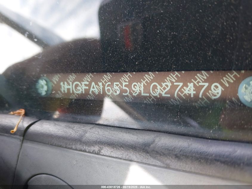 2009 Honda Civic Lx VIN: 1HGFA16559L027479 Lot: 43018726