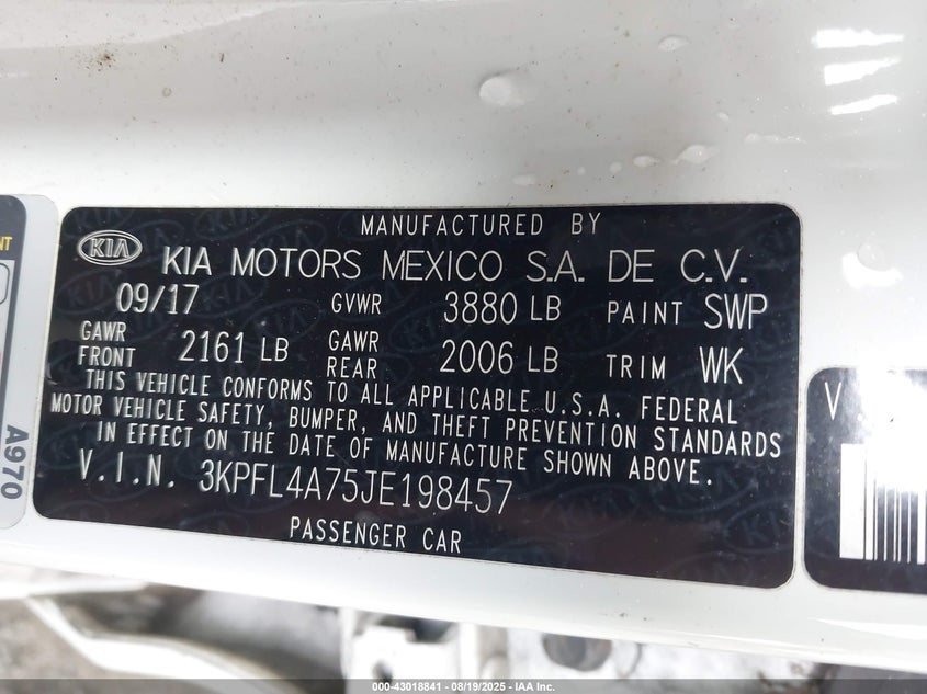 2018 KIA FORTE LX - 3KPFL4A75JE198457