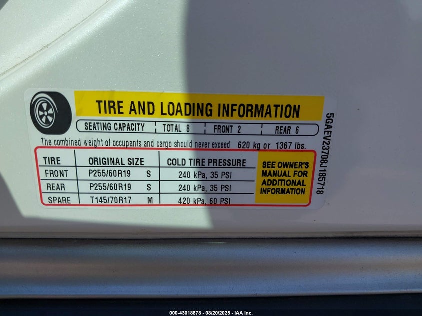 2008 Buick Enclave Cxl VIN: 5GAEV23708J185718 Lot: 43018878