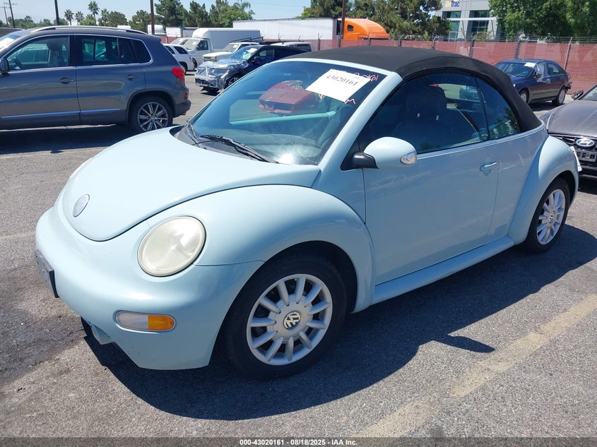 2004 Volkswagen New Beetle Gls blue cabrio gasoline 3VWCM31Y34M334594 photo #3