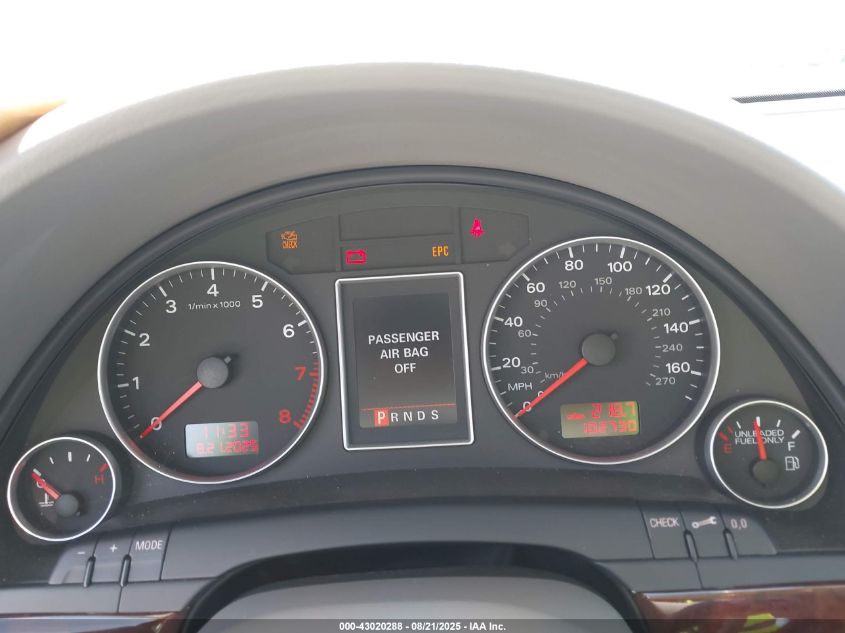 2005 Audi A4 3.2 VIN: WAUDG78E05A527752 Lot: 43020288