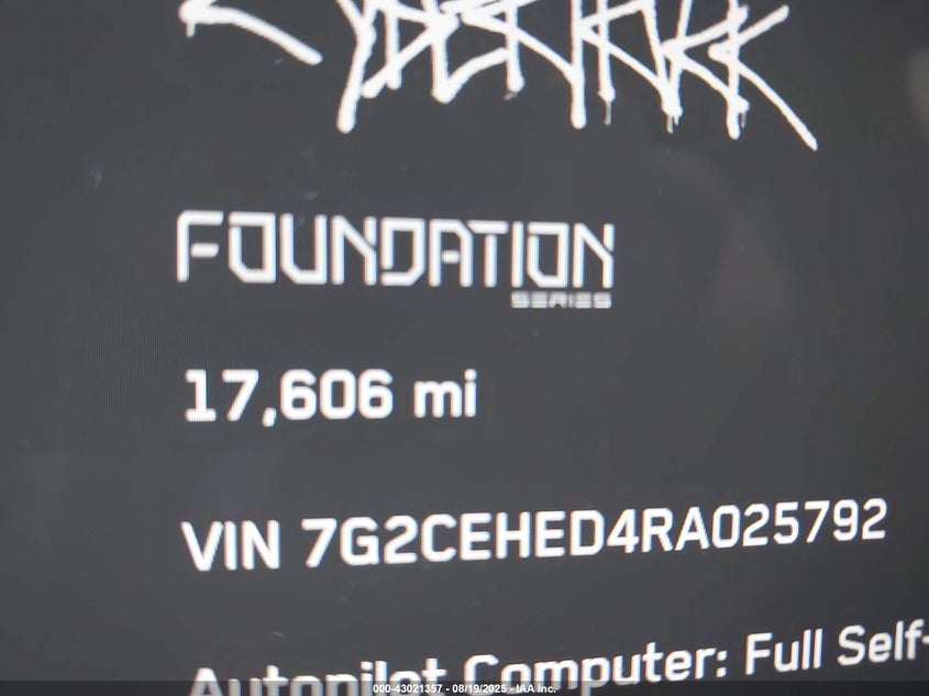 2024 Tesla Cybertruck VIN: 7G2CEHED4RA025792 Lot: 43021357