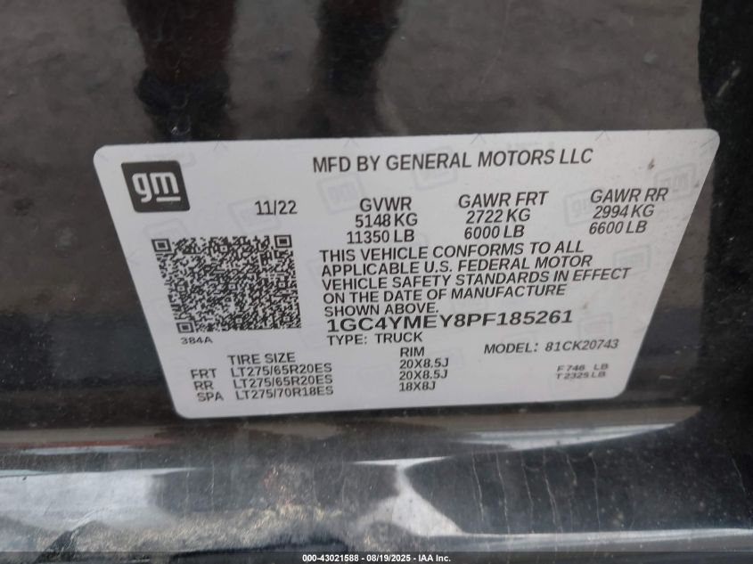 2023 Chevrolet Silverado 2500 - 1GC4YMEY8PF185261