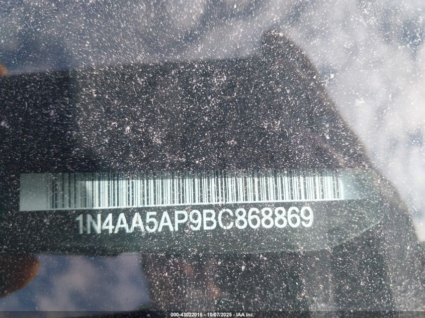 2011 Nissan Maxima 3.5 Sv VIN: 1N4AA5AP9BC868869 Lot: 43022018