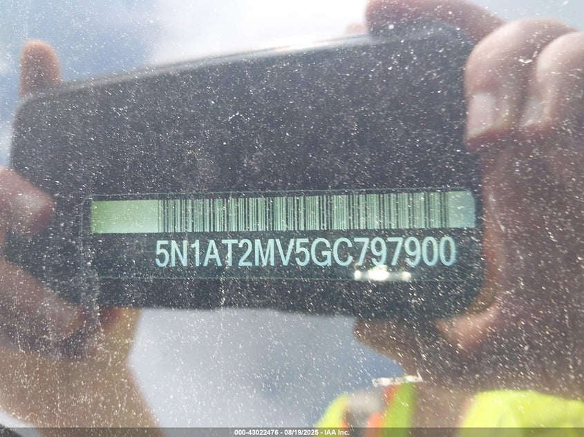 2016 Nissan Rogue Sv VIN: 5N1AT2MV5GC797900 Lot: 43022476