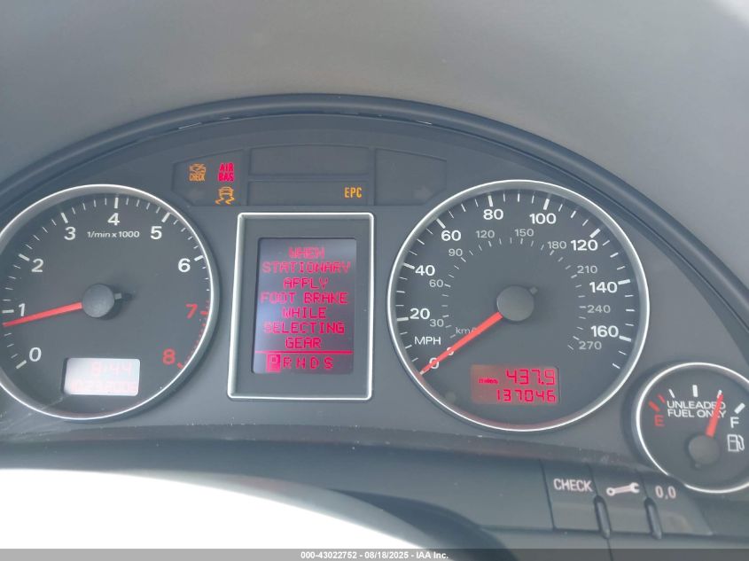 2007 Audi A4 2.0T VIN: WAUDF78E67A128379 Lot: 43022752