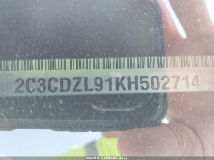 2019 Dodge Challenger Srt Hellcat Redeye VIN: 2C3CDZL91KH502714 Lot: 43023913