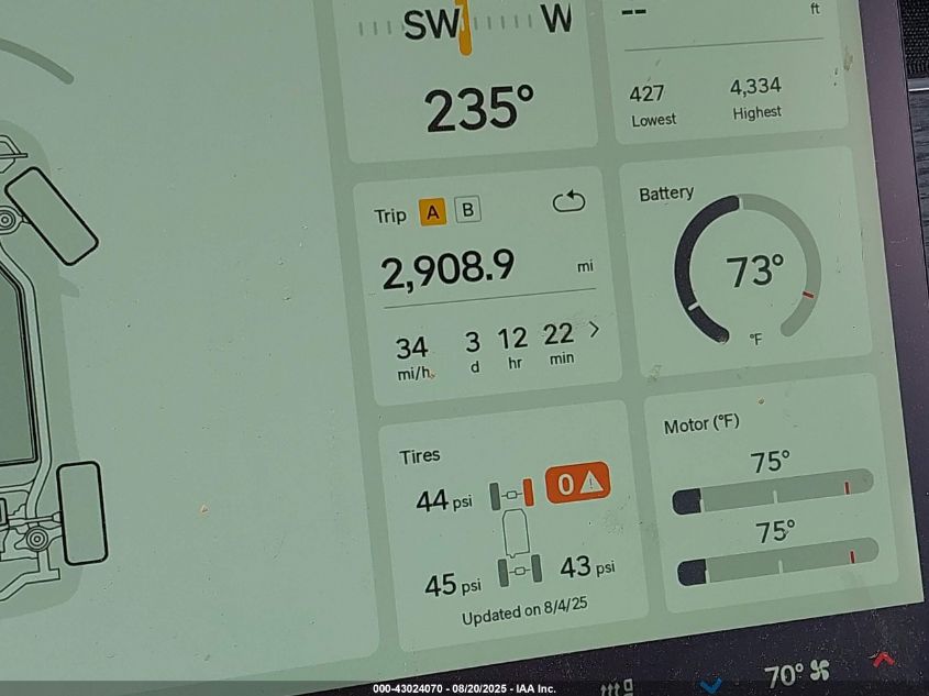 2025 Rivian R1S Adventure Dual Motor Large Pack/Adventure Dual Motor Max Pack VIN: 7PDSGBBA3SN072766 Lot: 43024070