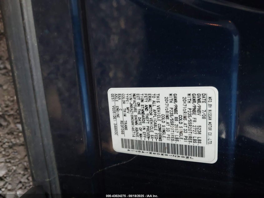 JN8AZ18W09W146714 2009 NISSAN MURANO photo no. 9