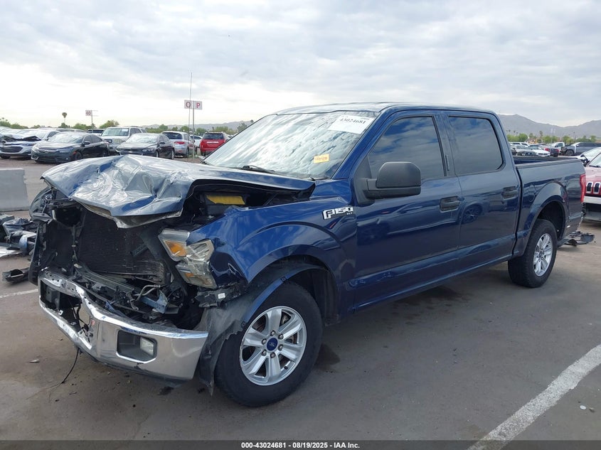 2017 Ford F-150 5.0 Xlt Blue Lot 111043024681 Vin 1FTEW1CF7HKC20116