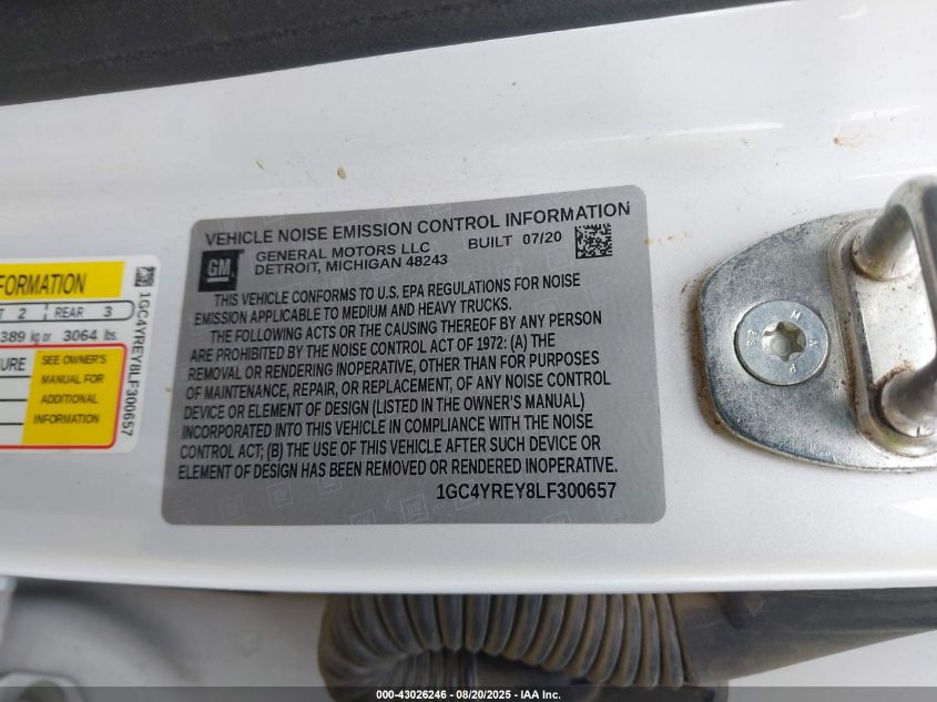 2020 Chevrolet Silverado 2500 - 1GC4YREY8LF300657