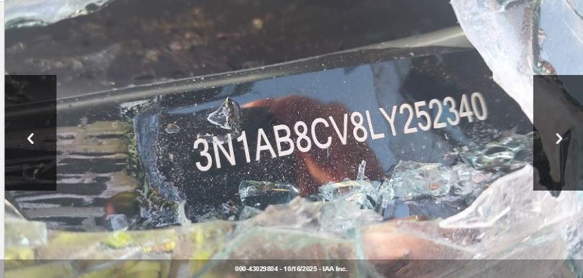 2020 Nissan Sentra Sv Xtronic Cvt VIN: 3N1AB8CV8LY252340 Lot: 43029804