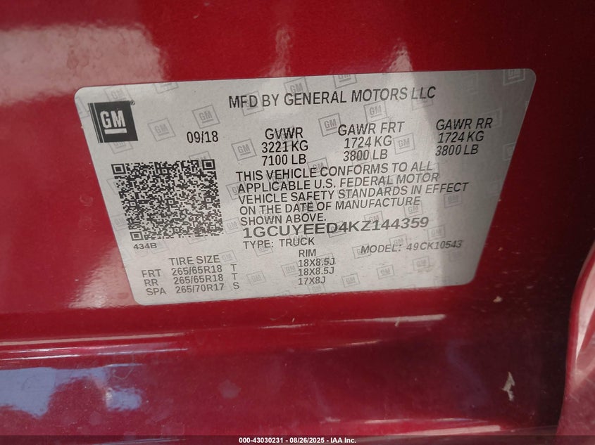 2019 CHEVROLET SILVERADO 1500 RST - 1GCUYEED4KZ144359