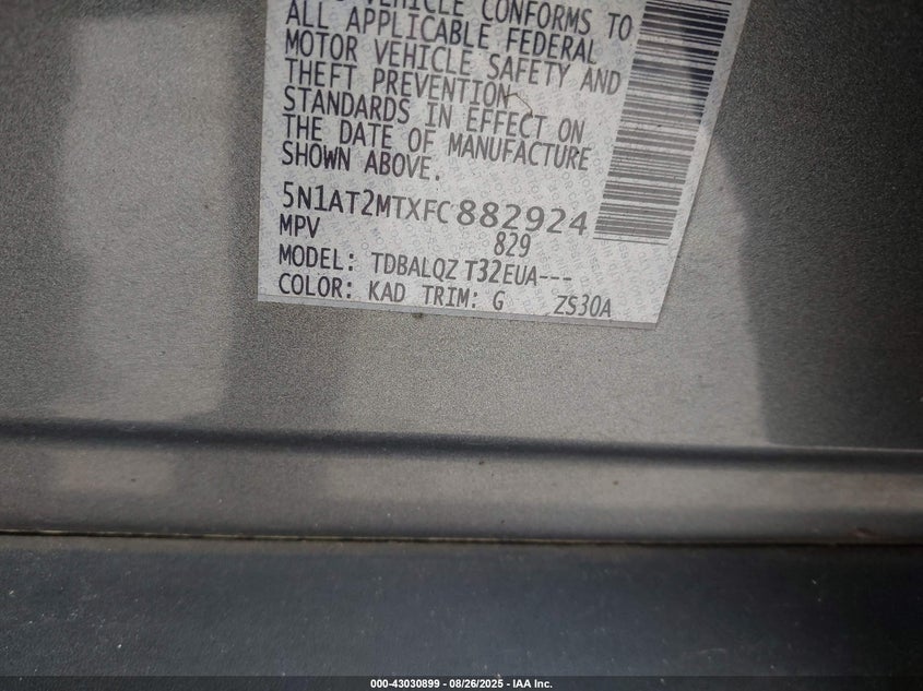 2015 NISSAN ROGUE SV - 5N1AT2MTXFC882924