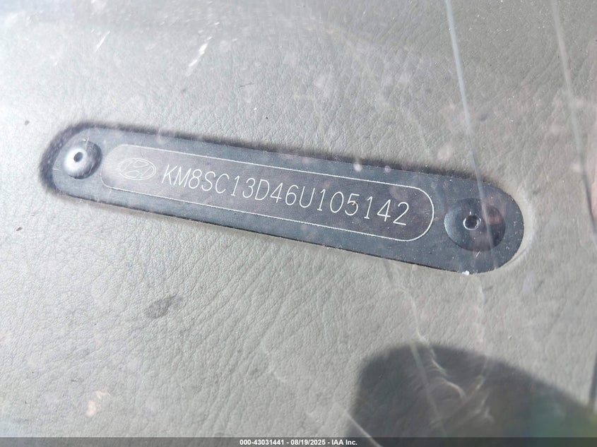 2006 Hyundai Santa Fe Gls VIN: KM8SC13D46U105142 Lot: 43031441