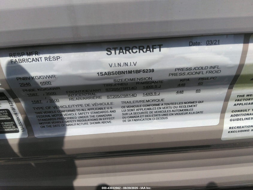 1SABS0BN1M1BF5239 2021   photo no. 9