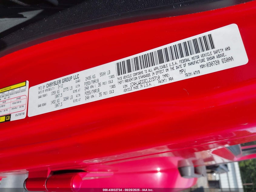 1C4HJWEG3CL215710 2012 JEEP WRANGLER photo no. 9