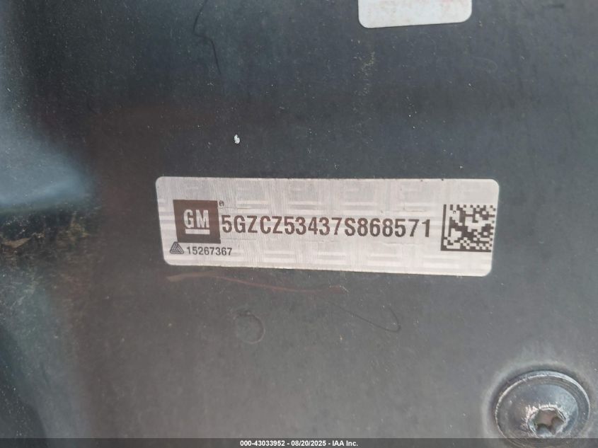 2007 Saturn Vue V6 VIN: 5GZCZ53437S868571 Lot: 43033952