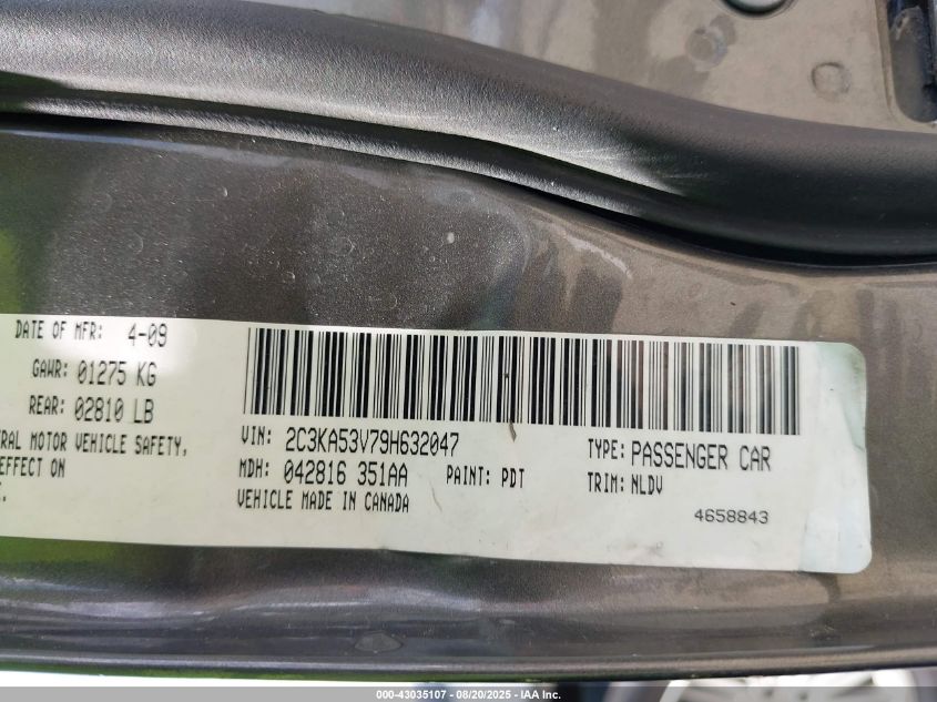 2009 Chrysler 300 Touring VIN: 2C3KA53V79H632047 Lot: 43035107