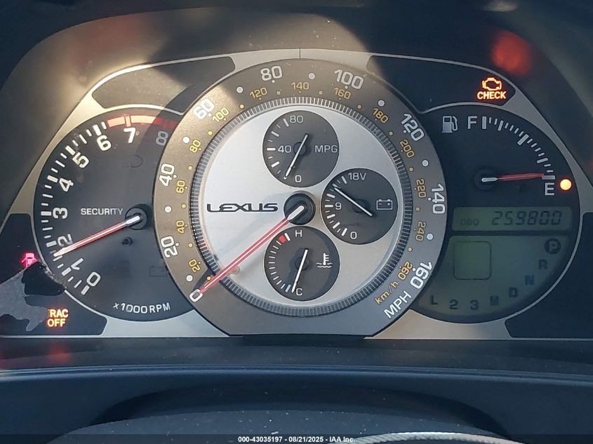 2005 Lexus Is 300 VIN: JTHBD192050099481 Lot: 43035197