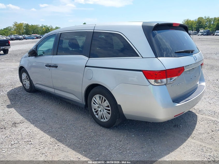 Vin: 5fnrl5h25eb001123, lot: 43530466, honda odyssey lx 20143