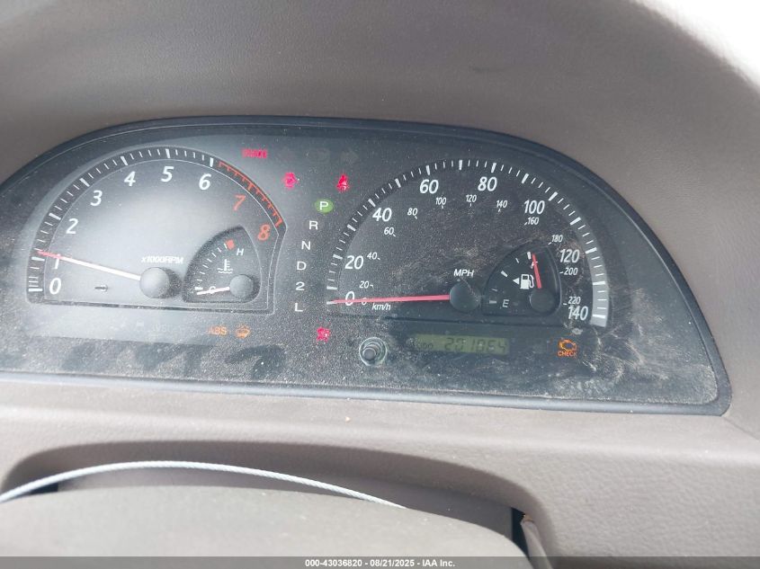 2002 Toyota Camry Le V6 VIN: 4T1BF30K72U022479 Lot: 43036820